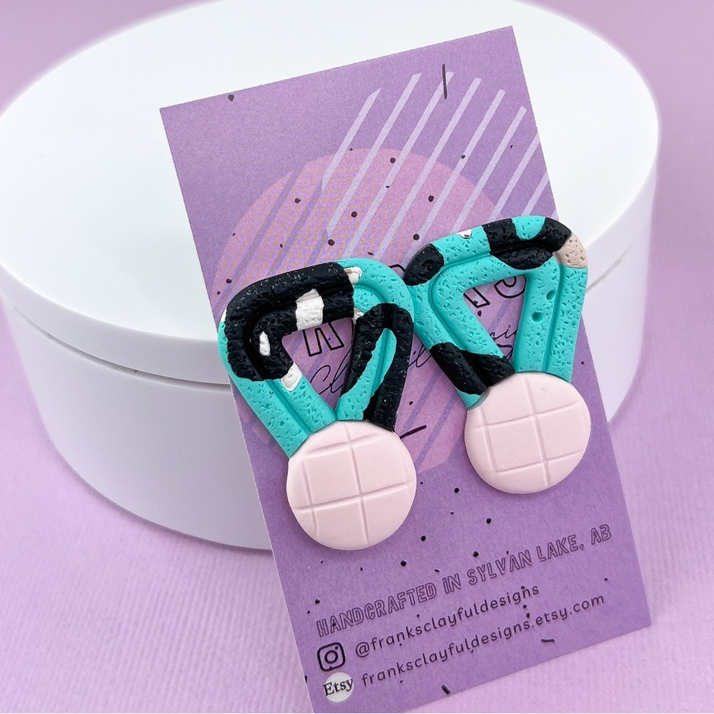 Abstract Textured Design Statement Handmade Polymer Clay Earrings